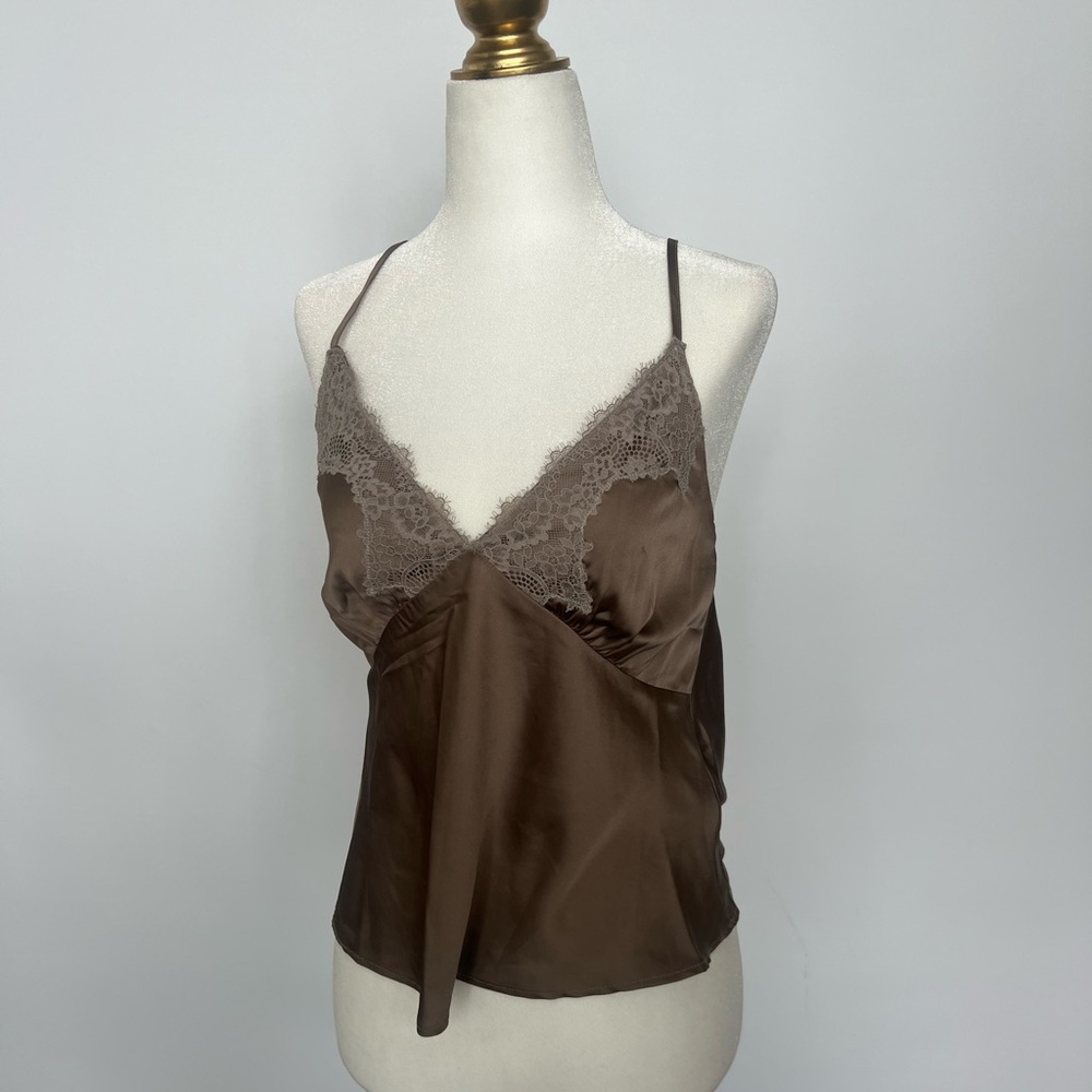 Abercrombie and Fitch Taupe Brown Lace Trim Camisole